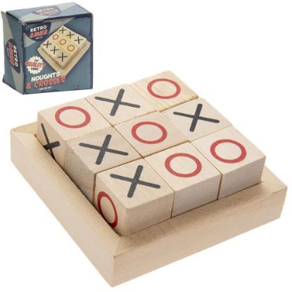 Picture of Retro Noughts & Crosses Game - Top Quality Wood Construction - Fun for All Ages - Compact and Portable - 9x9cm Size