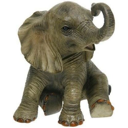 Picture of Out of Africa Sitting Elephant Figurine Animal Ornament Decor Gift Box