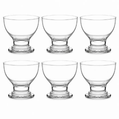 Picture of Glass Dessert Bowls Sundae Ice Cream Set of 6 Short Stemmed Tulip Prawn Cocktail Glasses Fruit Salads Pudding Dishes Footed Dessert Sundae Cocktail Bowls