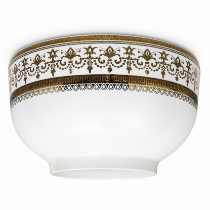 Picture of 4.5 Inch White Gold Royal Ceramic Bowl 10cm Diameter 6cm Height Decorative Gold Rim Small Serving Bowl for Desserts Snacks Side Dishes and Table Settings