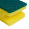 Picture of 8 Piece Finger Grip Sponges Scourers with Green Abrasive Non Scratch Side Heavy Duty Cleaning Pads for Kitchen Dishes Pots Pans and Everyday Household Cleaning