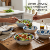Picture of Elegant Designed Ceramic Bowl 16cm Diameter and 6cm Height with Blue Floral Pattern Decorative Serving Bowl Suitable for Salad Soup Cereal Noodles and Daily Dining Use in Home Kitchen and Table Settings