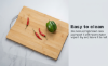 Picture of Wooden Chopping Board Bamboo Wood with Metal Hanging Loop for Kitchen Use Suitable for Cutting Bread Fruit Meat Vegetables and Other Food Items for Daily Food Preparation and Meal Tasks Hand Wash Only 30x40cm