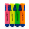 Picture of 4 Pack Chisel Tip Fluorescent Highlighters Assorted Colors Pink Yellow Green Orange Quick Dry Ink Non-Toxic Tank Style Markers for Highlighting Notes Documents School Office Study and Color Coding Tasks Smooth Ink Flow and Durable Tip for Daily Use