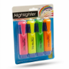 Picture of 4 Pack Chisel Tip Fluorescent Highlighters Assorted Colors Pink Yellow Green Orange Quick Dry Ink Non-Toxic Tank Style Markers for Highlighting Notes Documents School Office Study and Color Coding Tasks Smooth Ink Flow and Durable Tip for Daily Use
