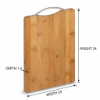 Picture of Wooden Chopping Board Bamboo Wood with Metal Hanging Loop for Kitchen Use Suitable for Cutting Bread Fruit Meat Vegetables and Other Food Items for Daily Food Preparation and Meal Tasks Hand Wash Only | 20x30cm | 24x34cm | 30x40cm