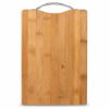 Picture of Wooden Chopping Board Bamboo Wood with Metal Hanging Loop for Kitchen Use Suitable for Cutting Bread Fruit Meat Vegetables and Other Food Items for Daily Food Preparation and Meal Tasks Hand Wash Only | 20x30cm | 24x34cm | 30x40cm