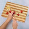 Picture of Bamboo Chopping Board | Cutting Board 38x28cm Size 1.5cm Thick Striped Pattern with Hanging Loop for Kitchen Use Suitable for Cutting Vegetables Fruits Bread and Other Foods for Daily Meal Preparation and Food Processing Tasks